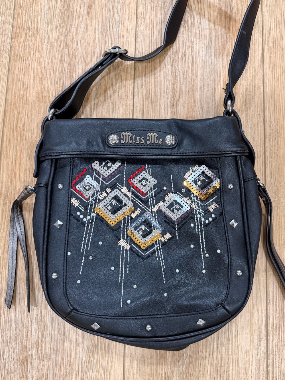 Miss Me Crossbody Bag with Sequins, NWOT